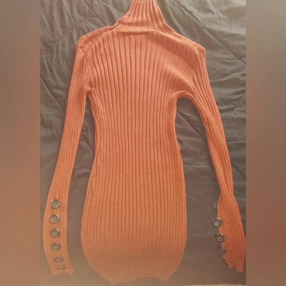 Warm Stretchy Soft TurtleNeck Sweater Dress - Picture 3 of 5